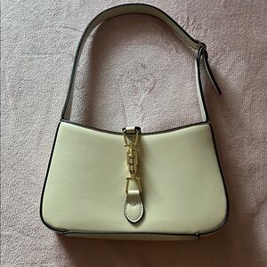 SHEIN Cream Shoulder Bag with Gold Accent